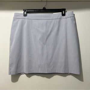 Chico’s Stripe Skort Women 3 (16) Blue & White Stretch Pull On Short Fashion New